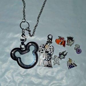 Micky mouse locket with Disney charms